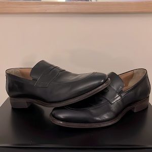 Johnston and Murphy Black Penny Loafers